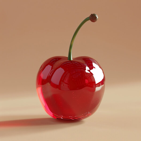 Cerise rouge avec queue Cerise rouge avec queue