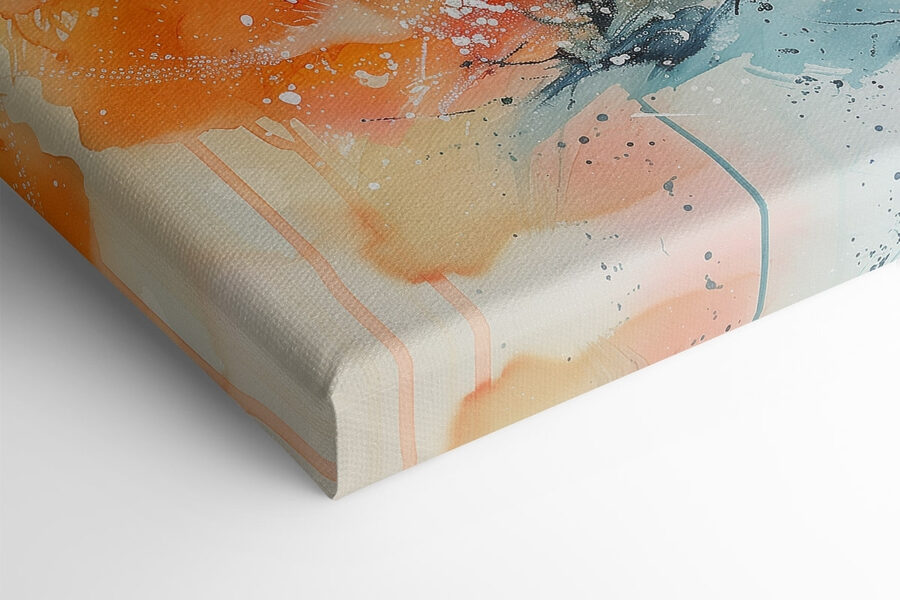 Peinture de grues sur fond coloré