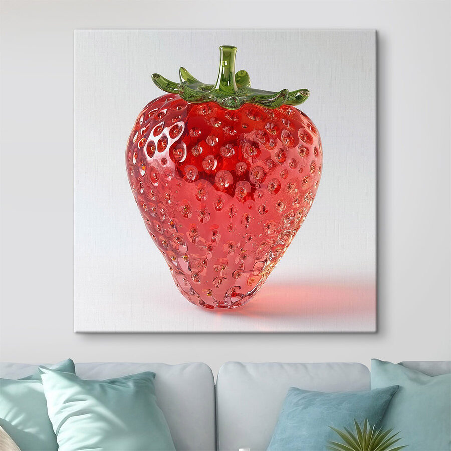 Fraise rouge à tige verte