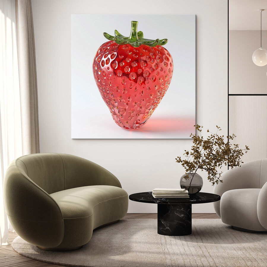 Fraise rouge à tige verte