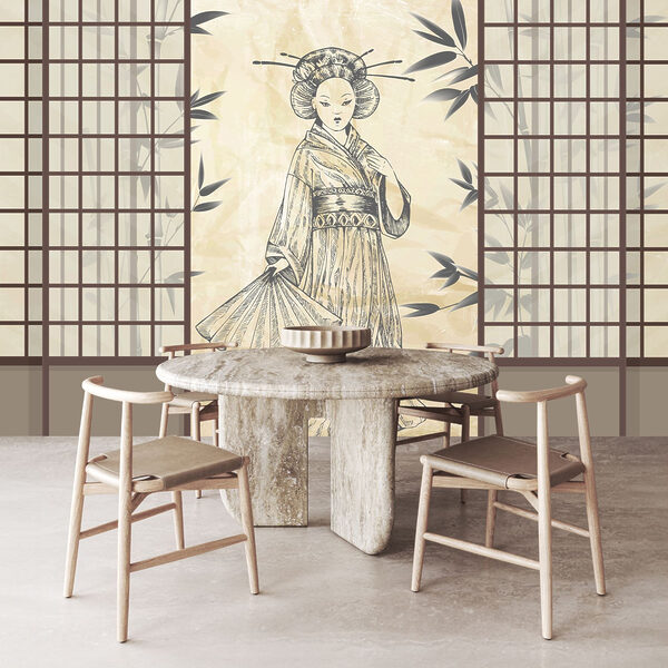 Dessin d'une femme en kimono Dessin d'une femme en kimono
