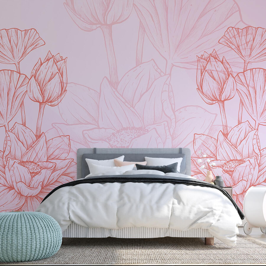 Dessin de fleurs roses et blanches