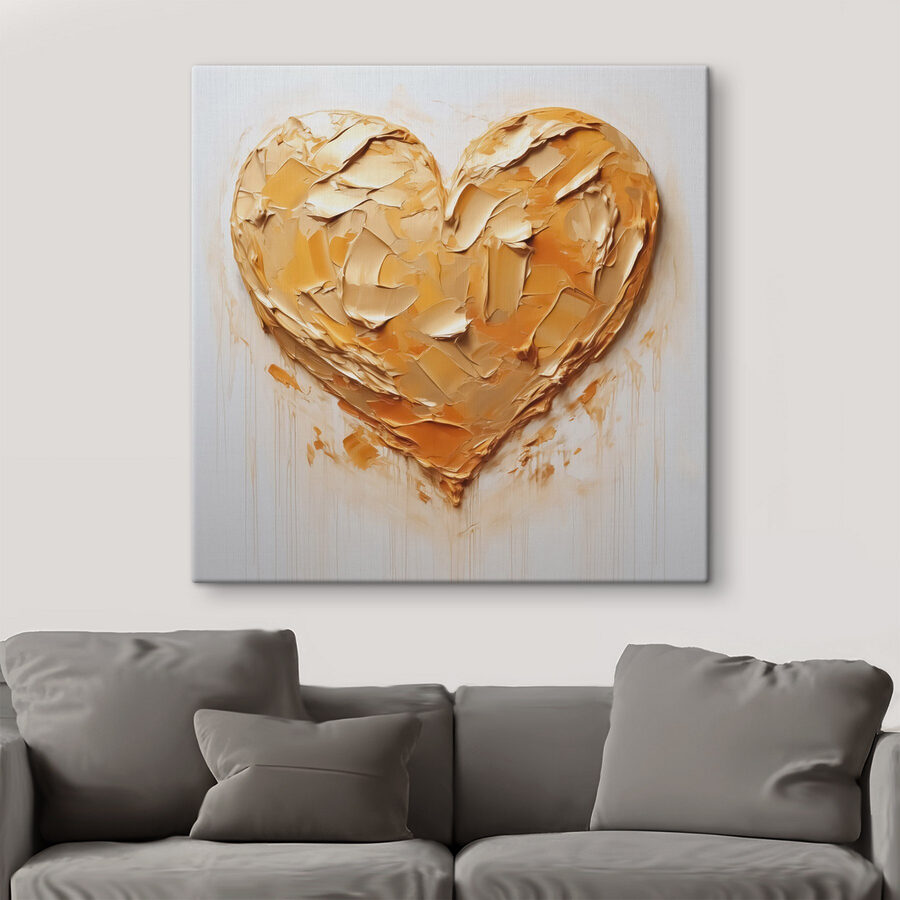 Objet en forme de cœur avec une éclaboussure de peinture
