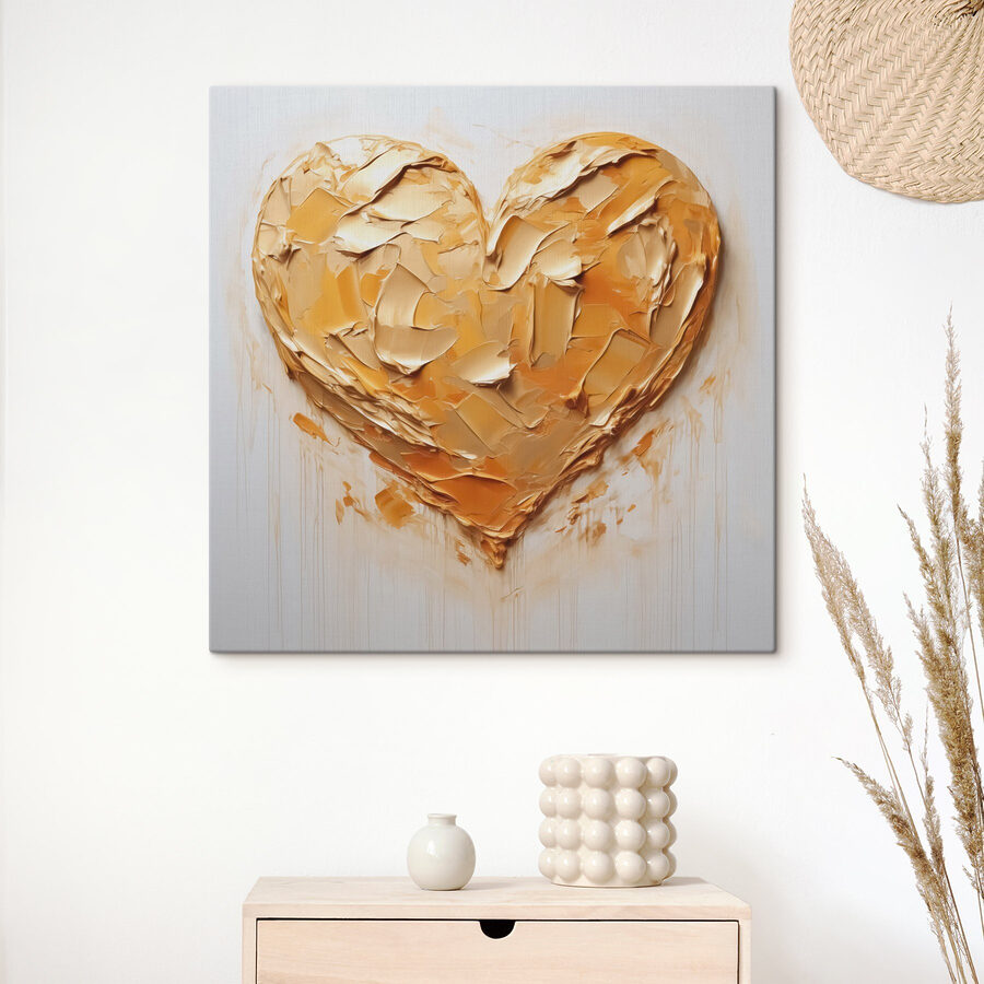 Objet en forme de cœur avec une éclaboussure de peinture