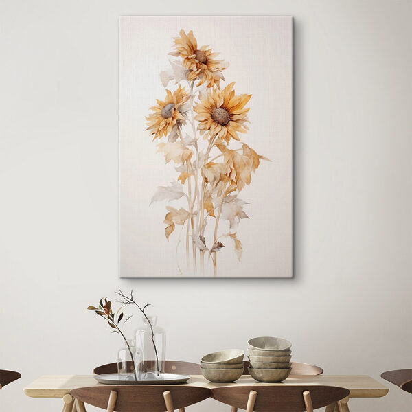 Peinture de tournesols sur fond blanc Peinture de tournesols sur fond blanc