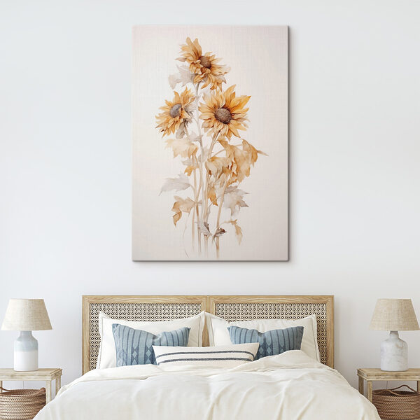 Peinture de tournesols sur fond blanc Peinture de tournesols sur fond blanc