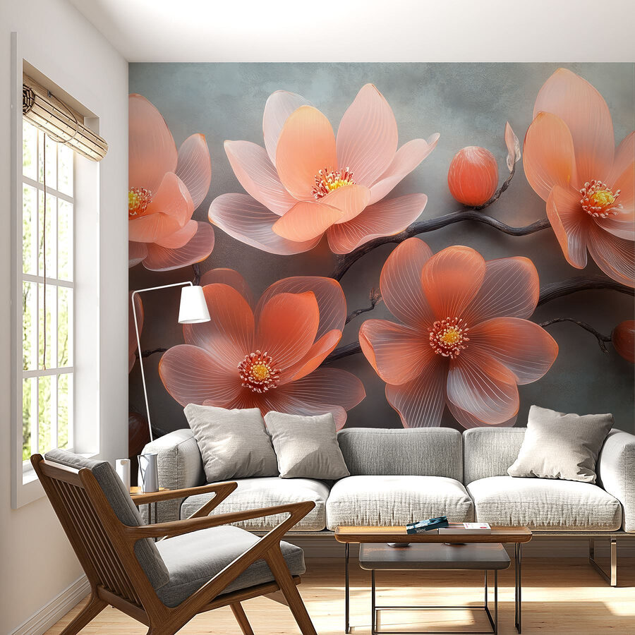 Groupe de fleurs roses sur une branche