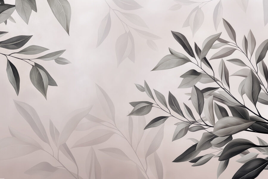 Feuilles sereines sur une toile de fond douce Feuilles sereines sur une toile de fond douce