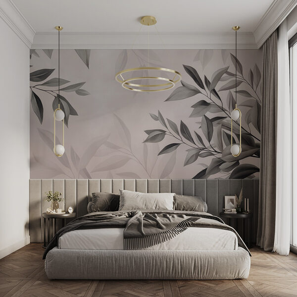 Feuilles sereines sur une toile de fond douce Feuilles sereines sur une toile de fond douce