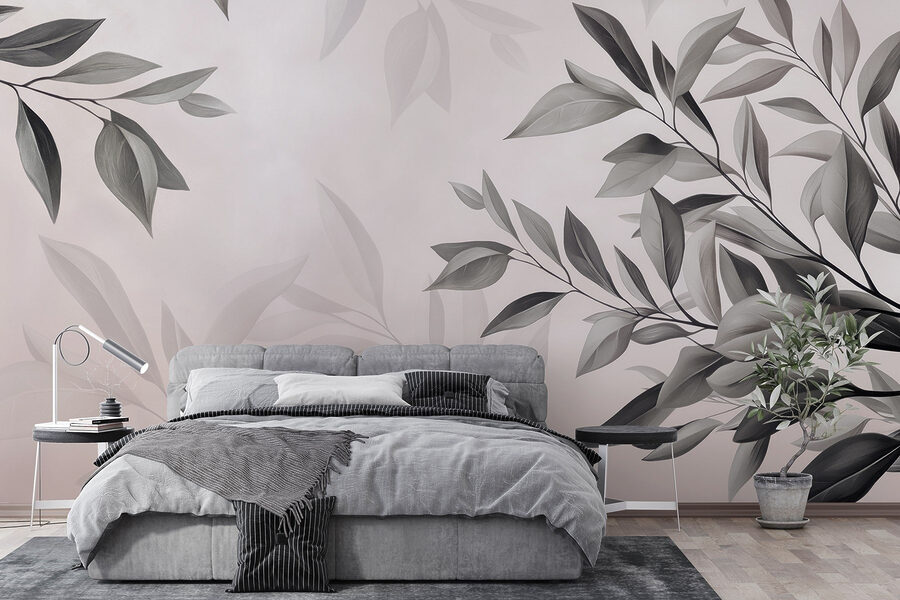 Feuilles sereines sur une toile de fond douce Feuilles sereines sur une toile de fond douce