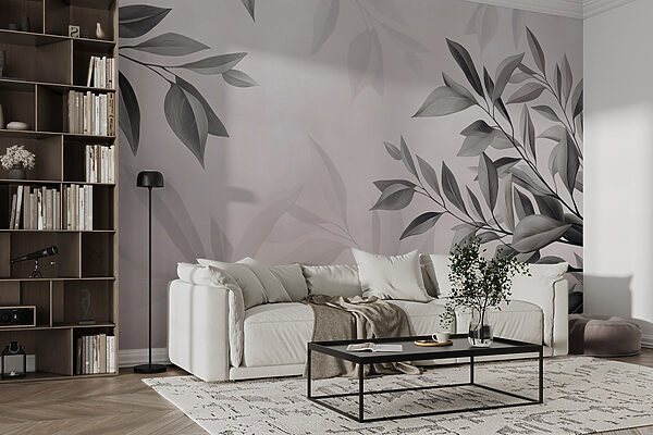 Feuilles sereines sur une toile de fond douce Feuilles sereines sur une toile de fond douce