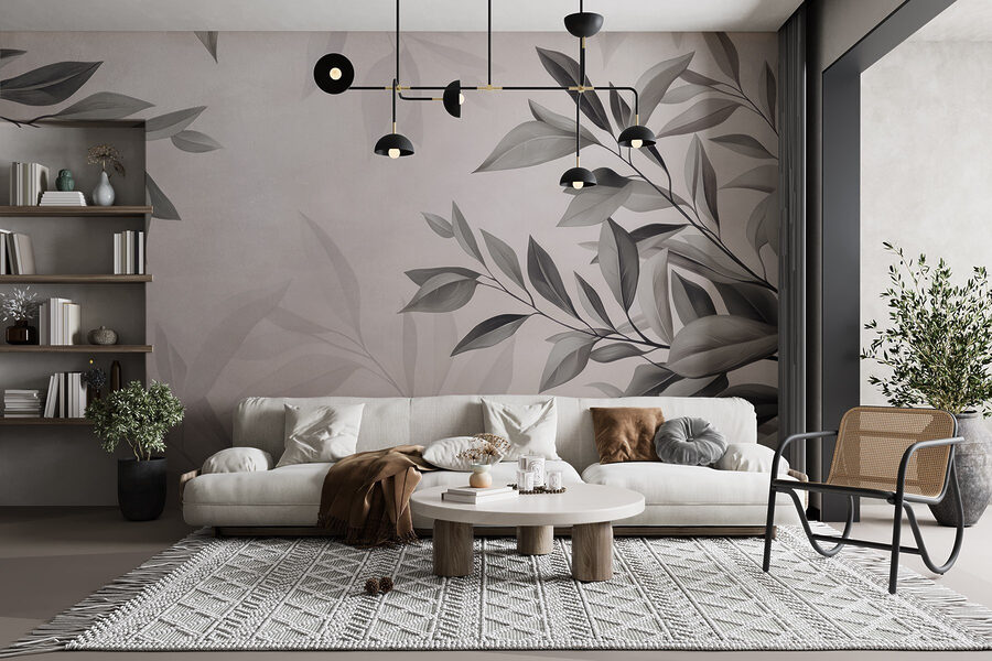 Feuilles sereines sur une toile de fond douce Feuilles sereines sur une toile de fond douce
