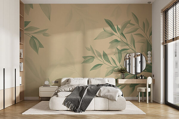 – ; Feuilles sereines sur un fond doux – ; Feuilles sereines sur un fond doux
