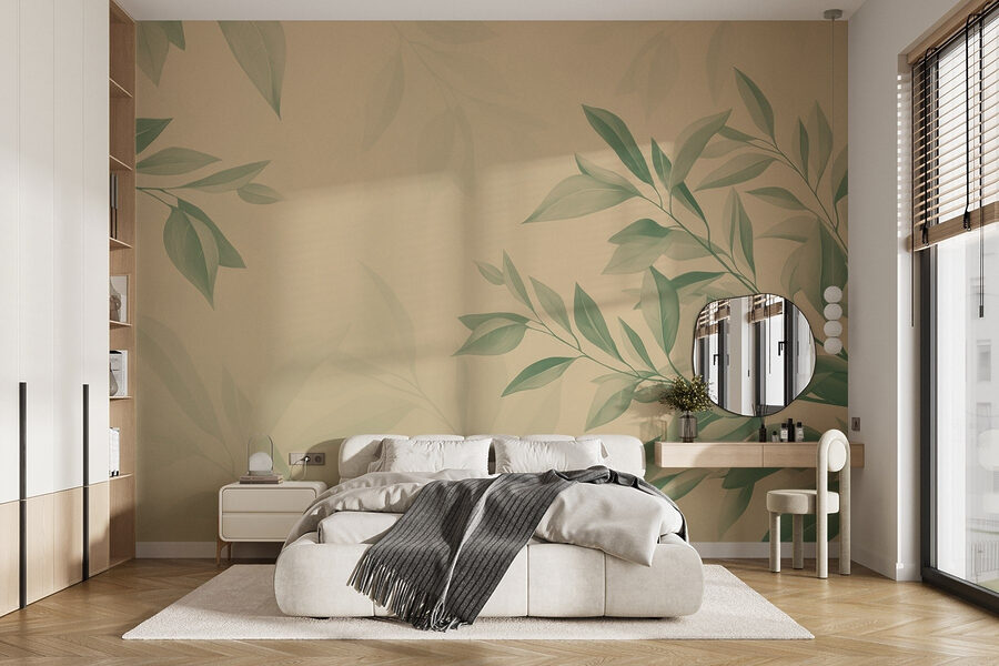 &#8211 ; Feuilles sereines sur un fond doux