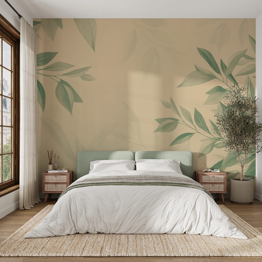 &#8211 ; Feuilles sereines sur un fond doux