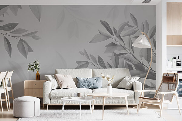 Feuilles douces sur une toile de fond discrète Feuilles douces sur une toile de fond discrète