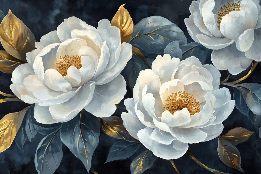 Fleurs élégantes sur fond sombre