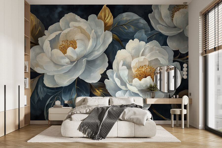 Fleurs élégantes sur fond sombre