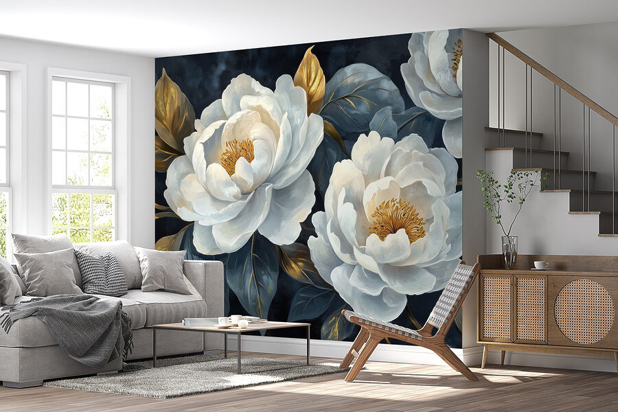 Fleurs élégantes sur fond sombre