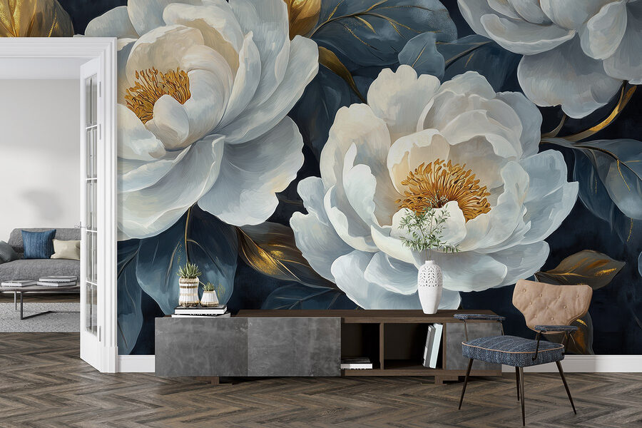 Fleurs élégantes sur fond sombre