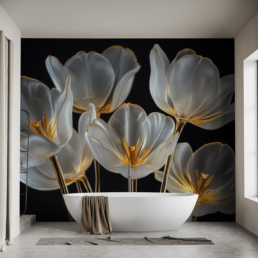 Groupe de fleurs en verre Groupe de fleurs en verre