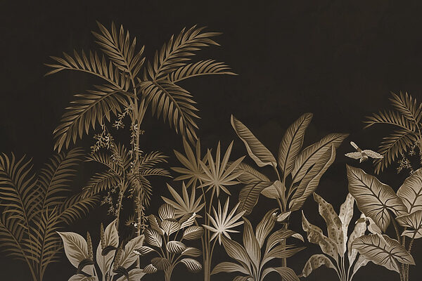 Papier peint avec des plantes et des feuilles Papier peint avec des plantes et des feuilles