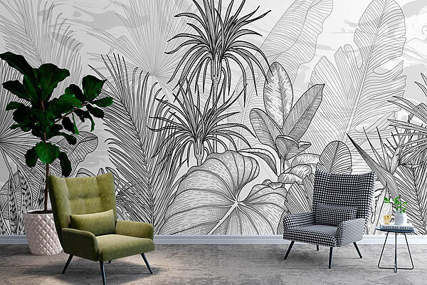 Dessin de plantes en noir et blanc Dessin de plantes en noir et blanc