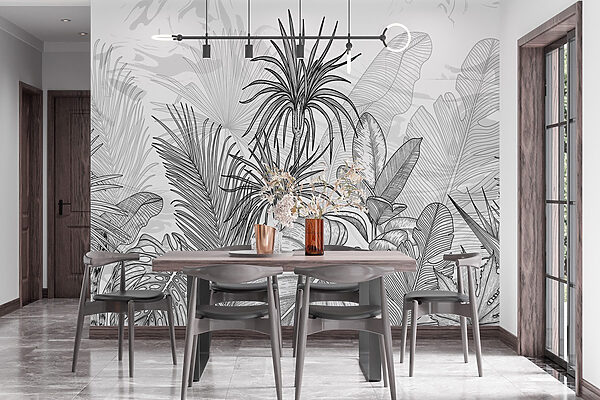 Dessin de plantes en noir et blanc Dessin de plantes en noir et blanc