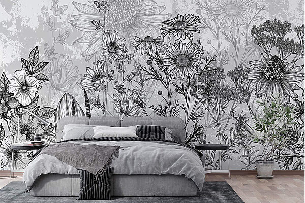 Image de fleurs en noir et blanc Image de fleurs en noir et blanc