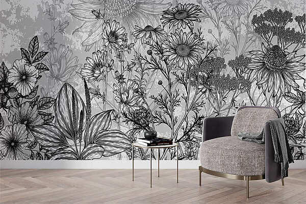 Image de fleurs en noir et blanc Image de fleurs en noir et blanc