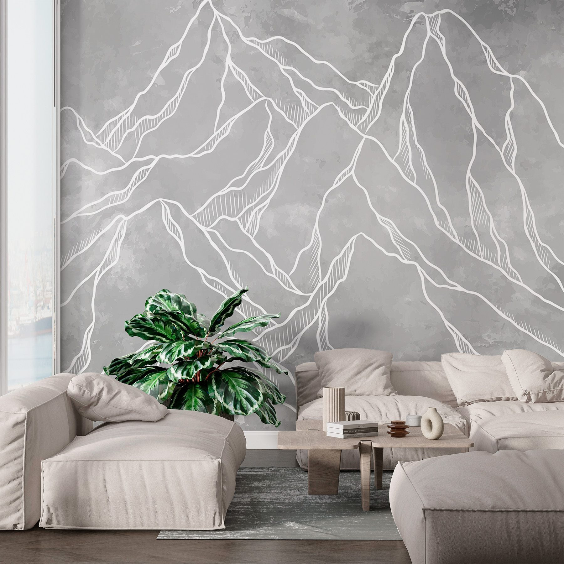 Drawing of a mountain range Drawing of a mountain range