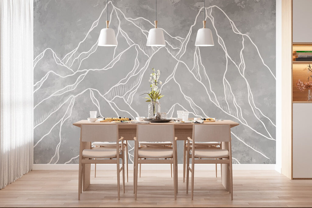 Drawing of a mountain range Drawing of a mountain range