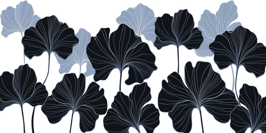 Feuilles élégantes aux couleurs contrastées.