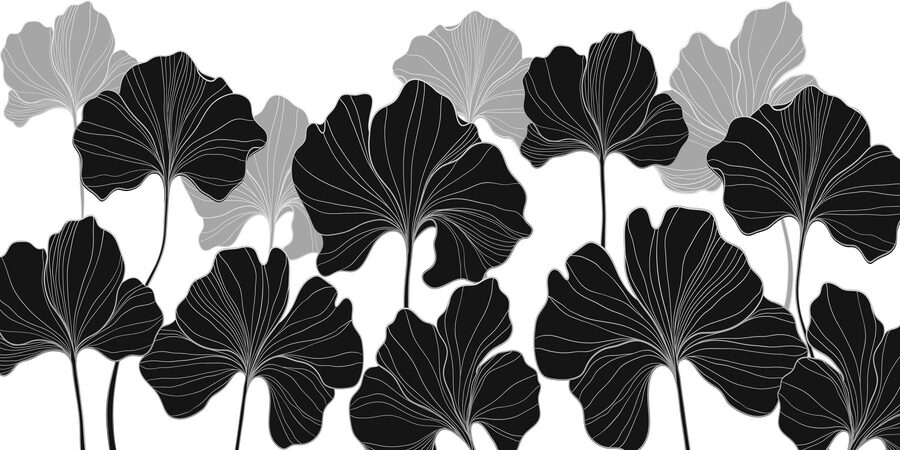 Motif floral noir et blanc