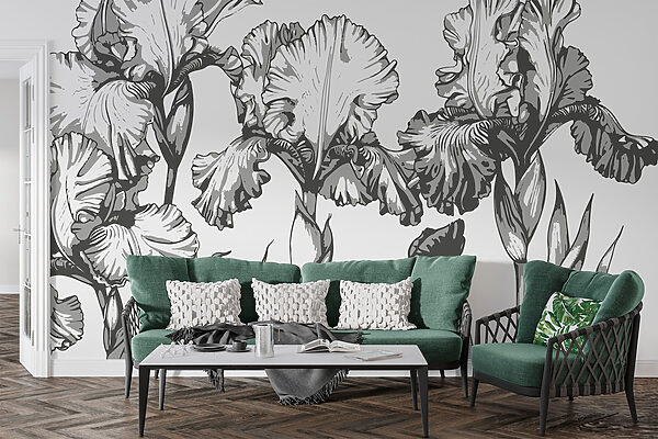 Groupe de fleurs avec feuilles Groupe de fleurs avec feuilles