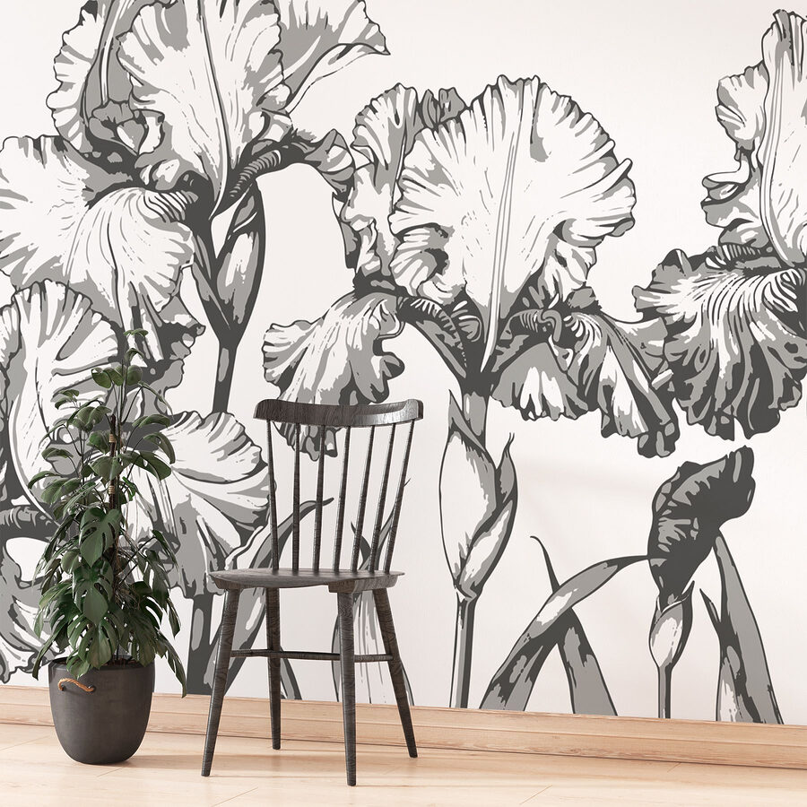Groupe de fleurs avec feuilles