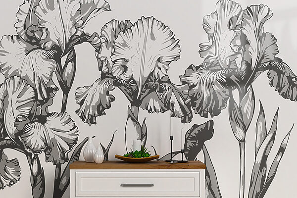 Groupe de fleurs avec feuilles Groupe de fleurs avec feuilles