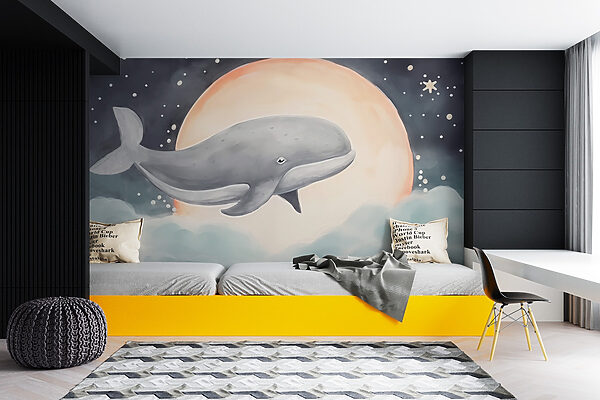 Papier peint Papier peint Baleine dans le ciel (UGS : w02527)