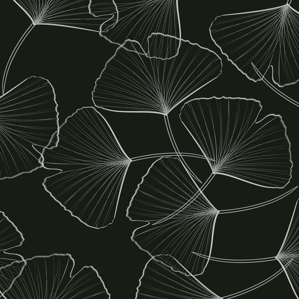Motif de feuilles sur fond noir Motif de feuilles sur fond noir