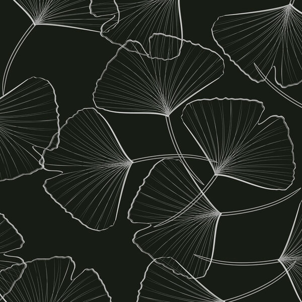 Motif de feuilles sur fond noir Motif de feuilles sur fond noir