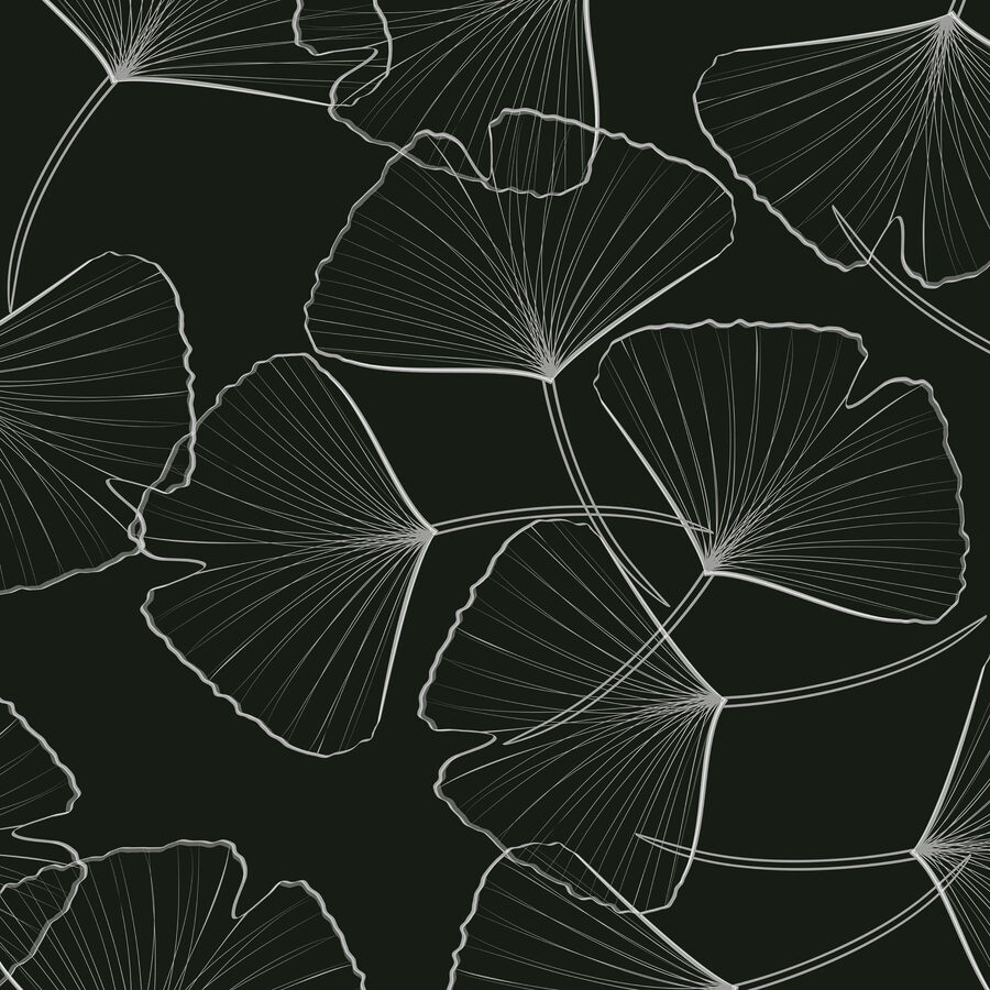 Motif de feuilles sur fond noir