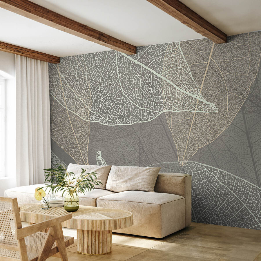 Motifs délicats des nervures des feuilles