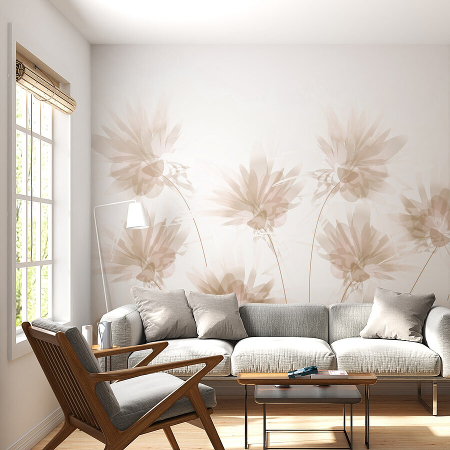 Groupe de fleurs sur fond blanc