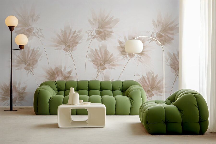 Groupe de fleurs sur fond blanc