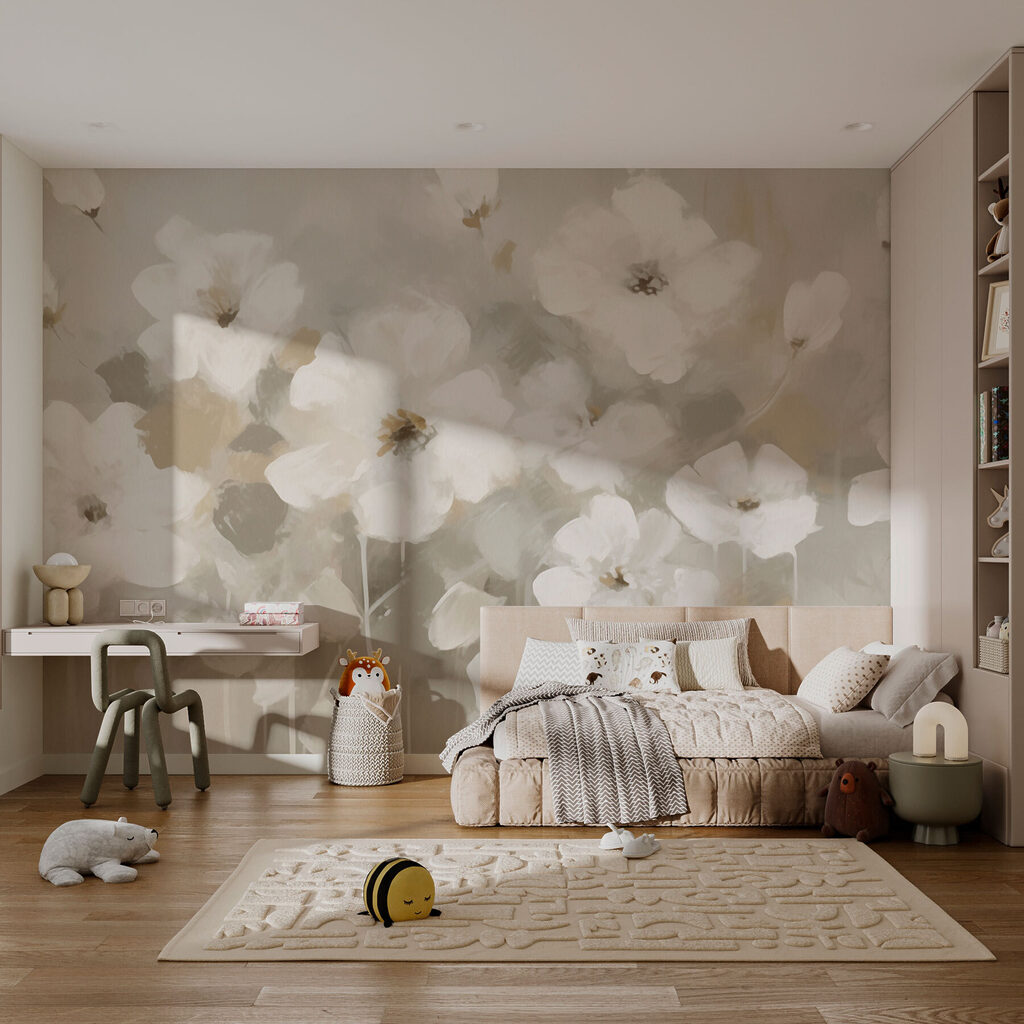 Painting of white flowers Painting of white flowers