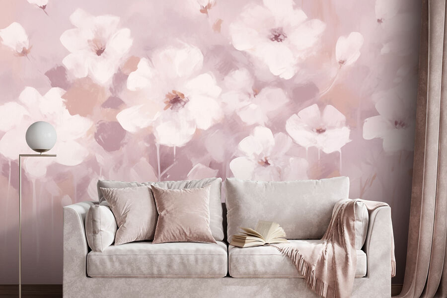 Peinture de fleurs blanches