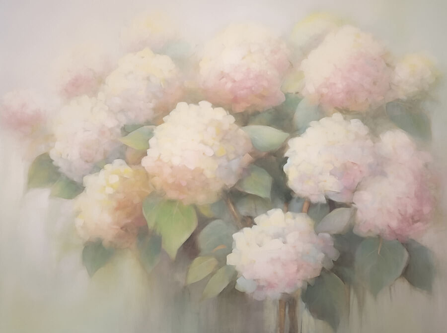 Peinture de fleurs sur fond blanc
