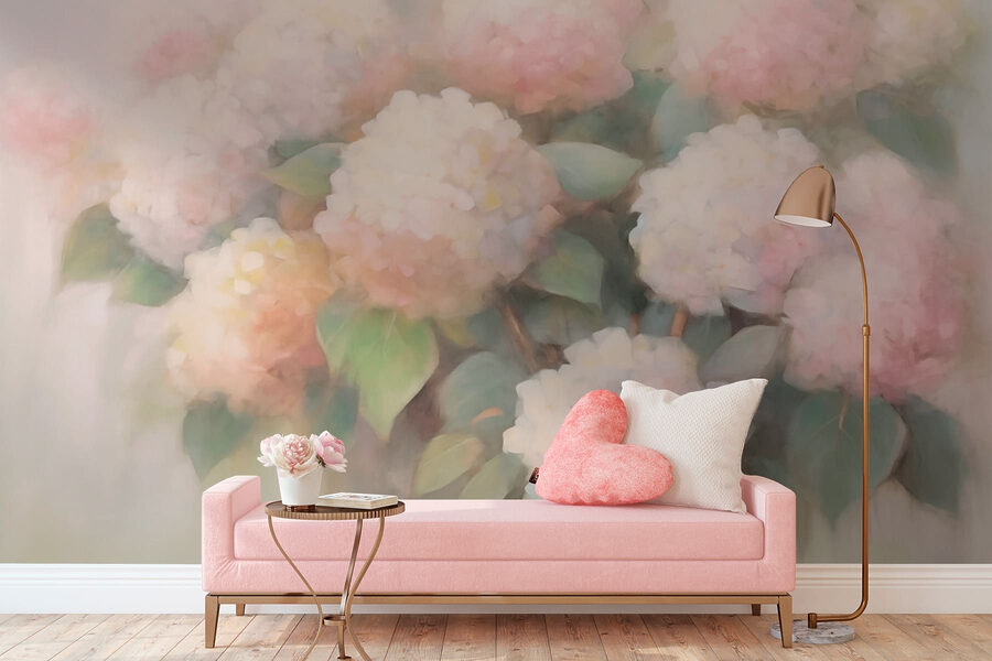 Peinture de fleurs sur fond blanc