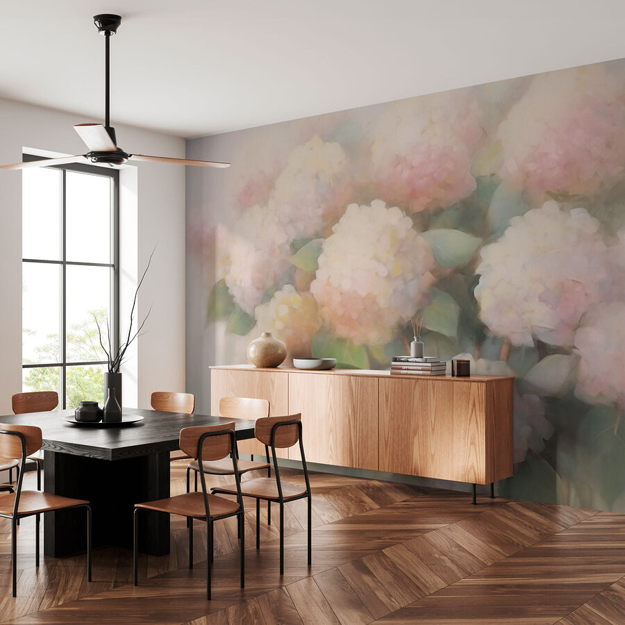Peinture de fleurs sur fond blanc