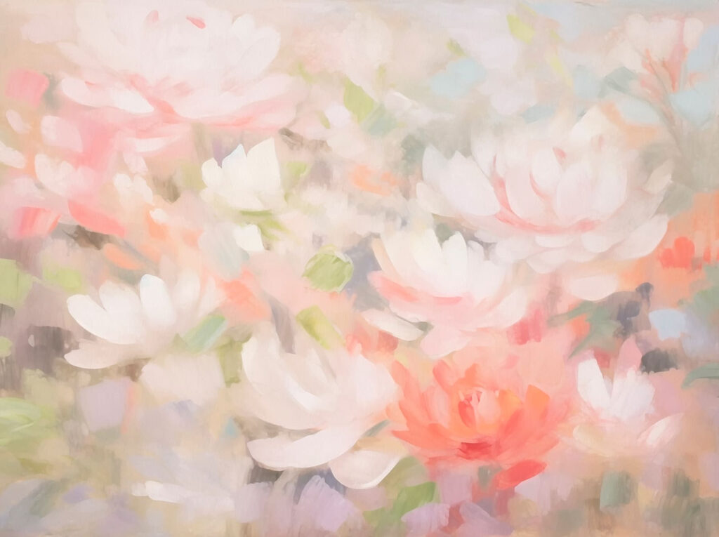 Peinture de fleurs sur une surface blanche Peinture de fleurs sur une surface blanche